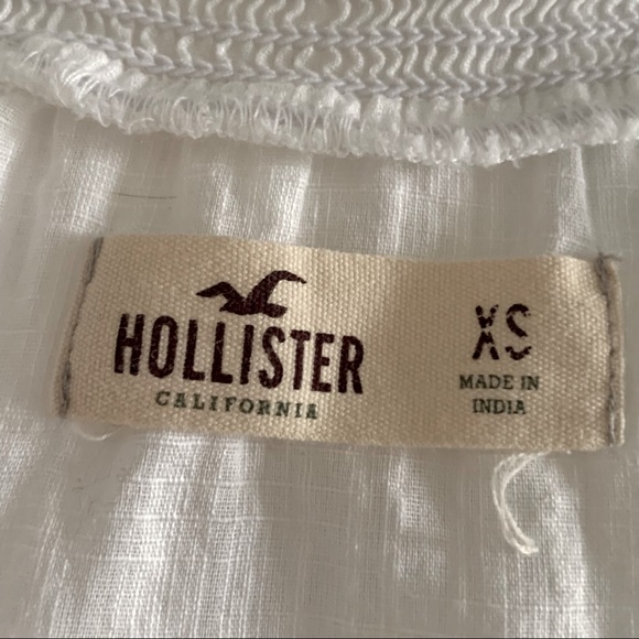 Hollister White Ruffle Cotton Short Sleeve Top| XS - Picture 2 of 8